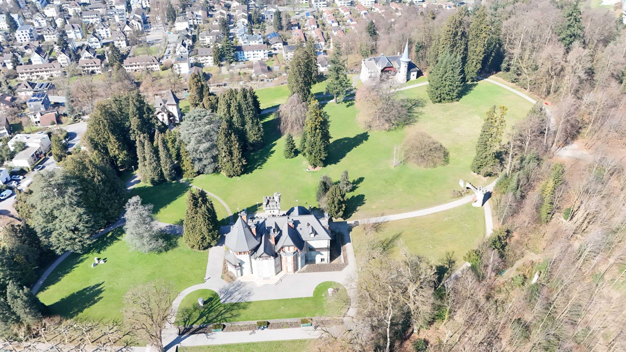 Luftbild Dreilindenpark Stadt Luzern