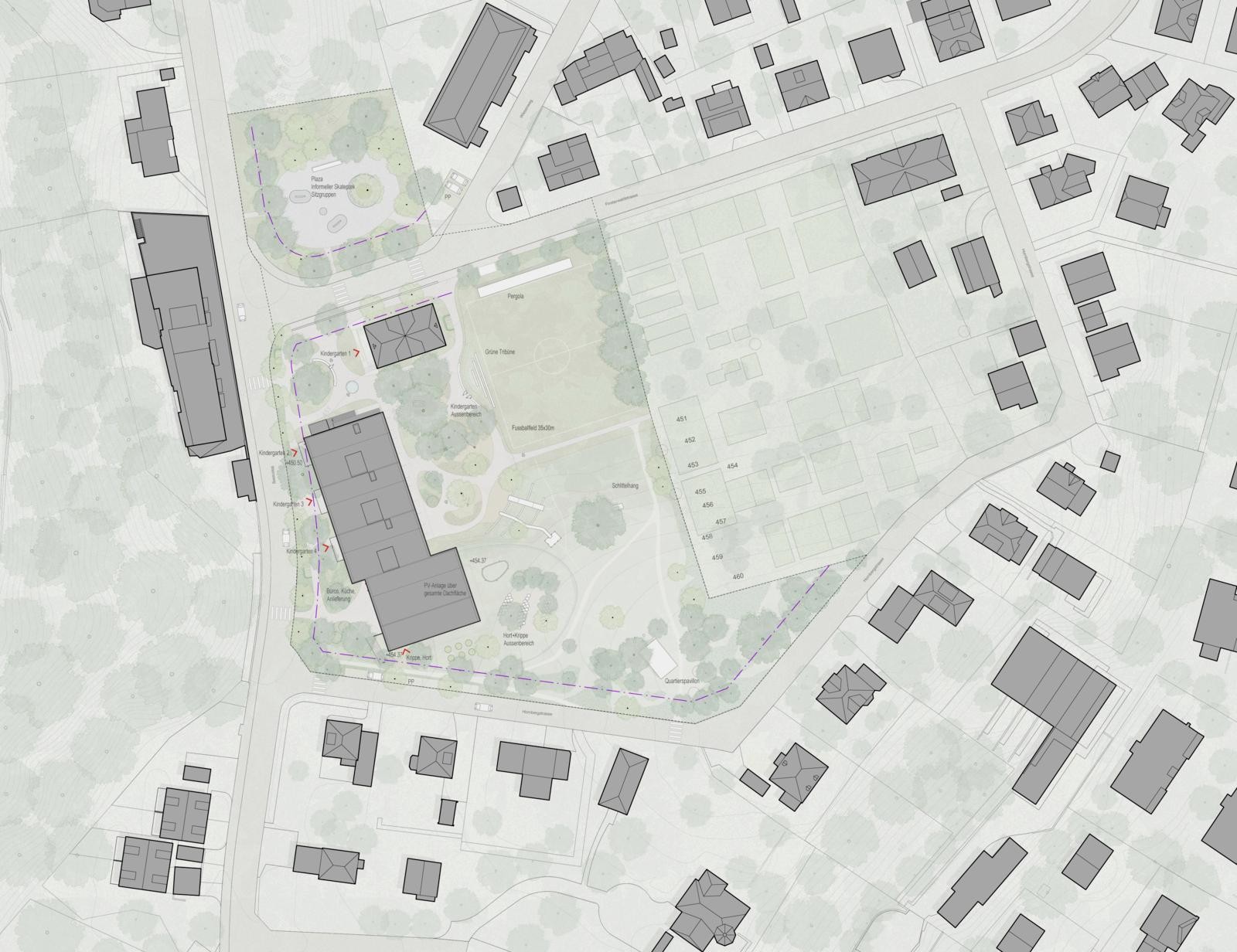 Neubau Erweiterung Kinderzentrum Geissberg Situation