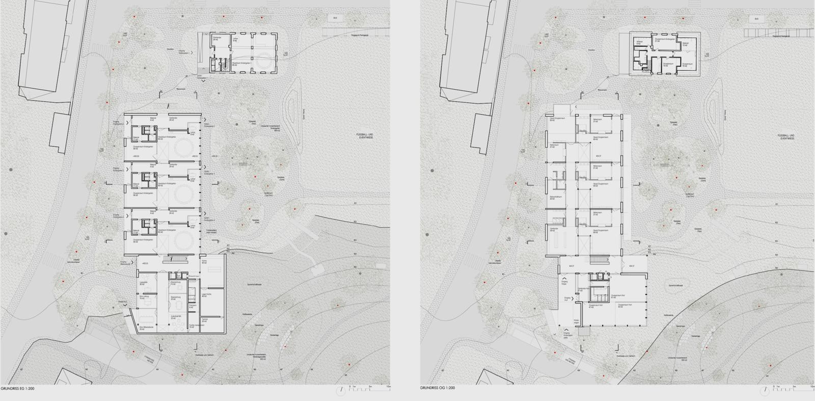 Neubau Erweiterung Kinderzentrum Geissberg Grundrisse