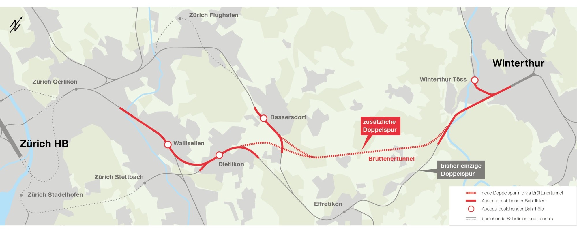 Übersichtskarte Brüttenertunnel