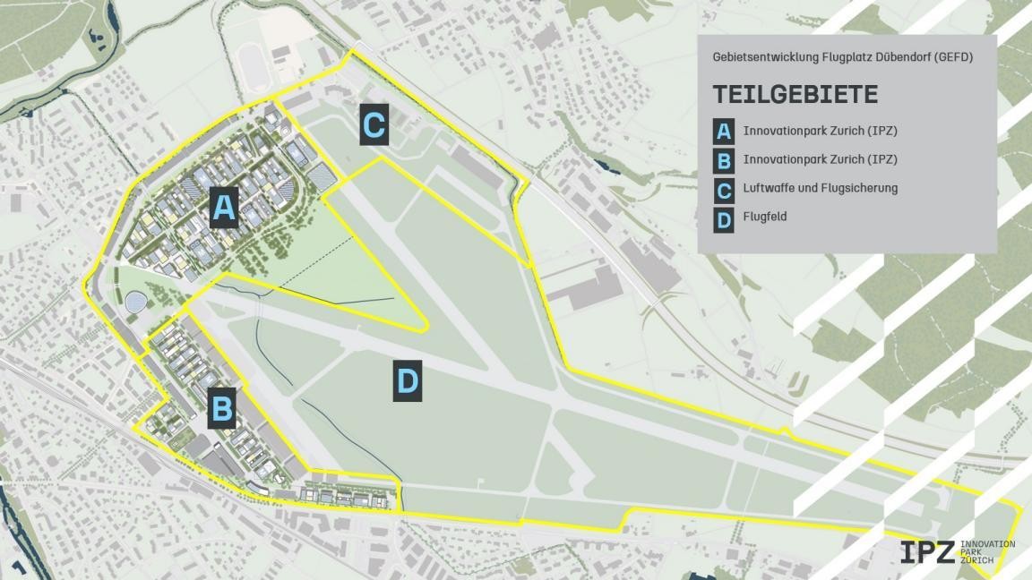 Grafik Gelände Aufteilung Innovationspark Zürich