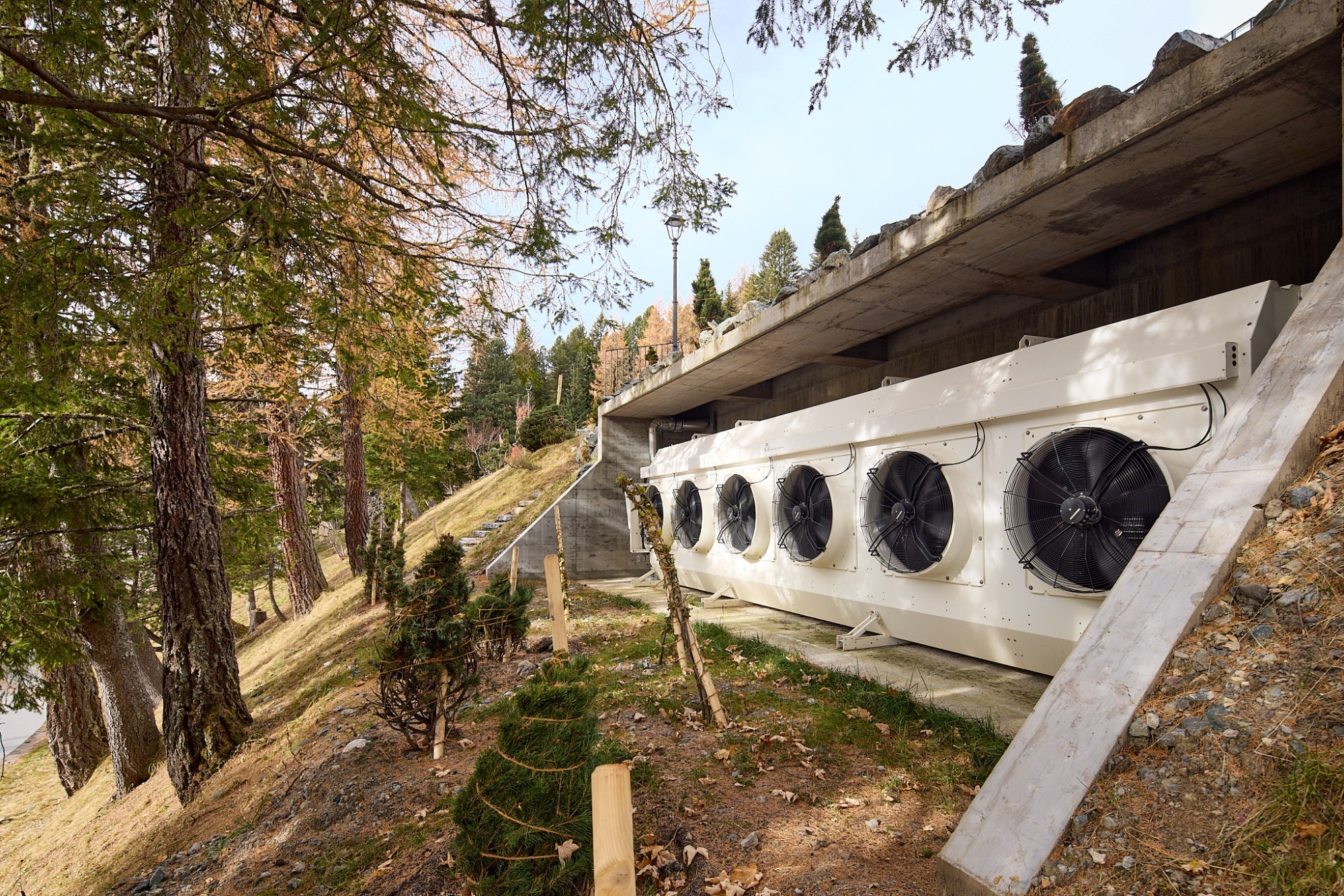 Tschuggen Grand Hotel Rückkühler Grosswärmepumpe