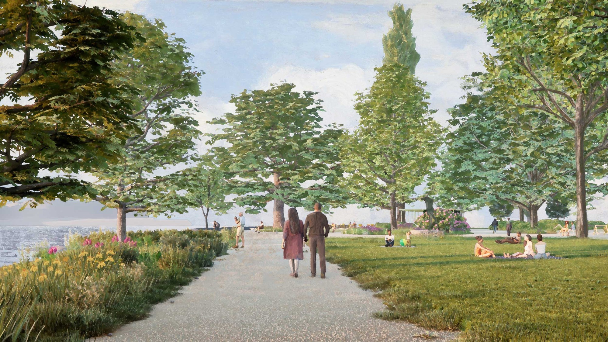 Neugestaltung Inseli Blick auf die Uferpromenade