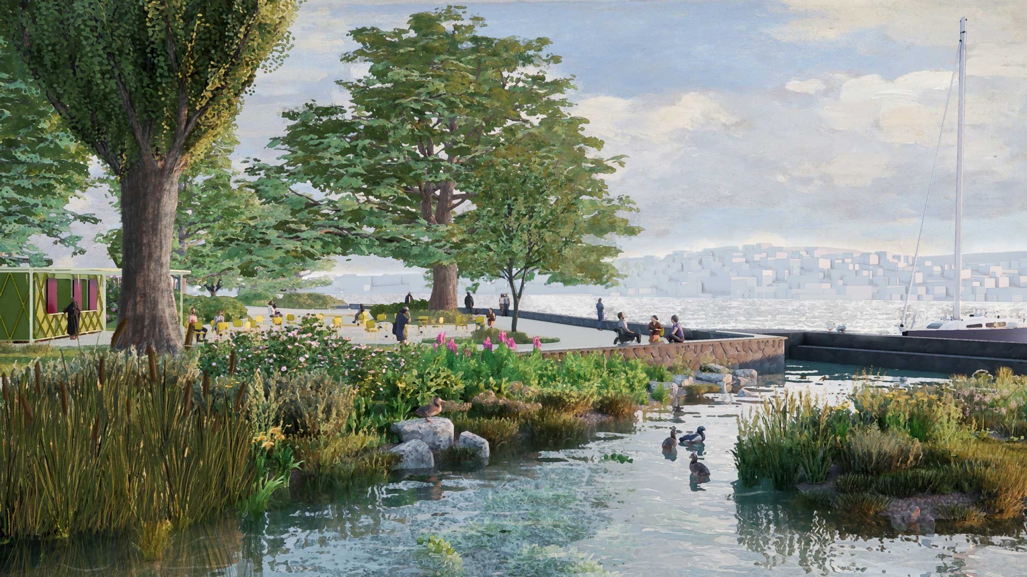 Neugestaltung Inseli Blick auf das neue Ufer