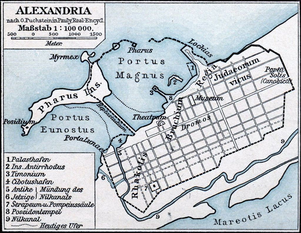 Stadtplan des antiken Alexandria
