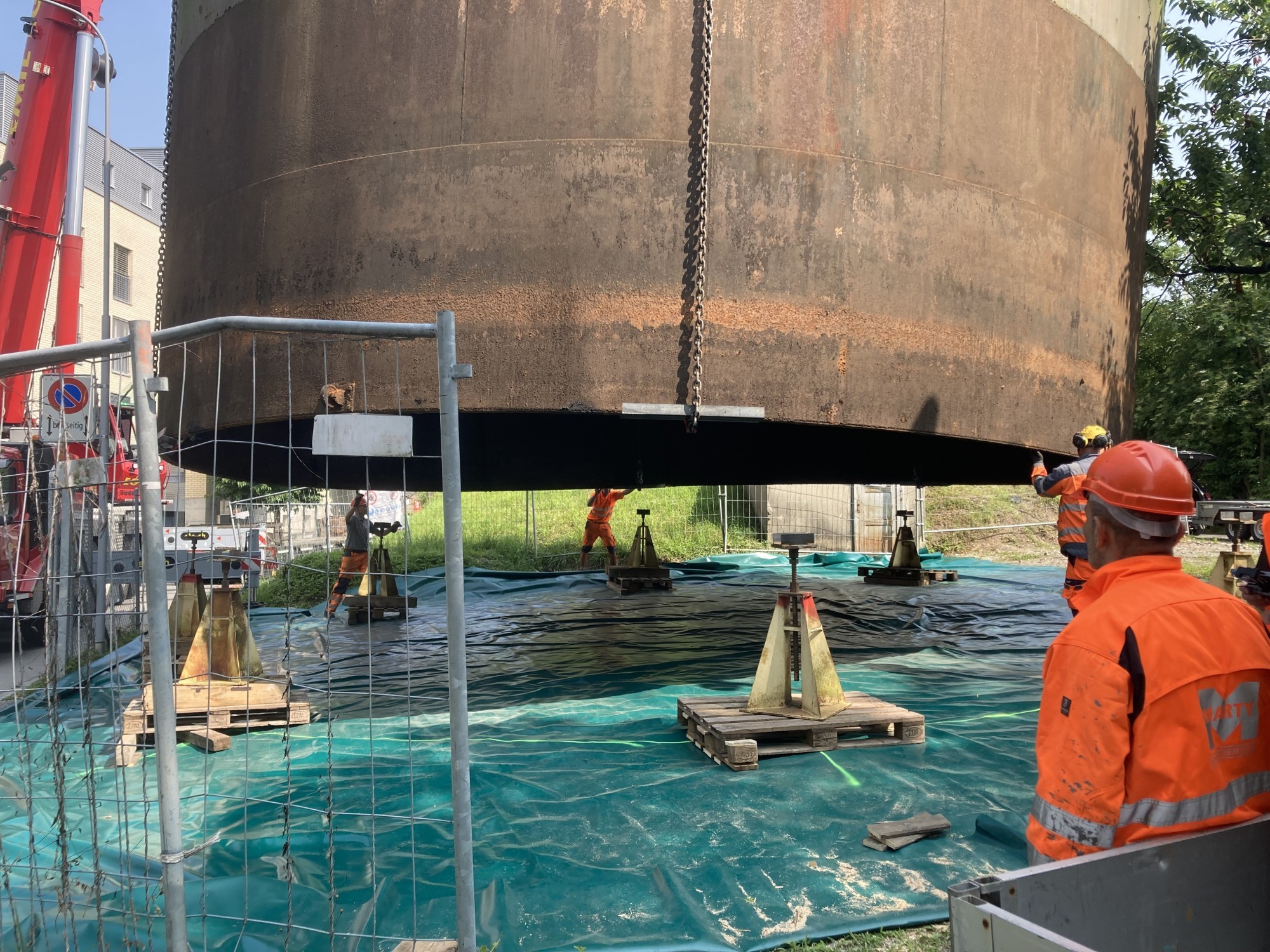 Sanierungsarbeiten am Gasometer in Cham ZG