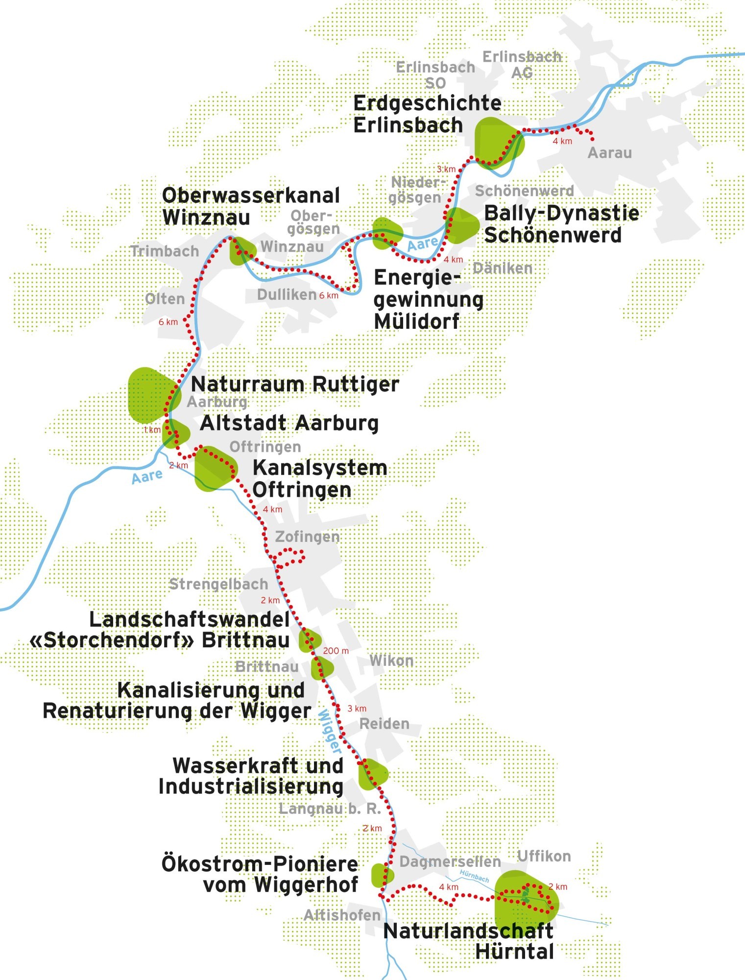 Grafik Aarelandweg Nord und Süd
