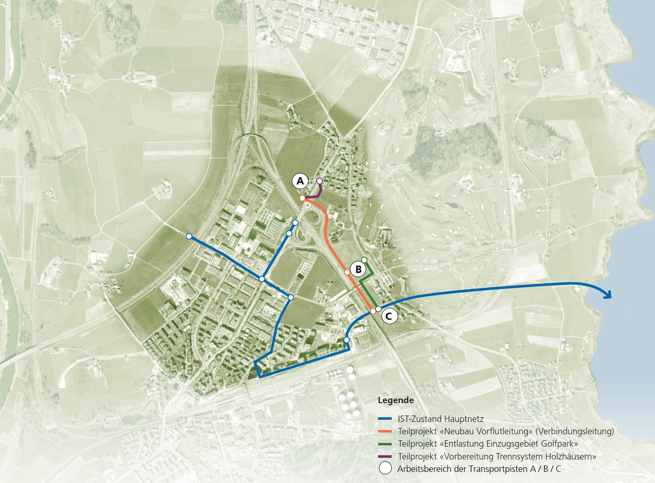 Situationsplan Vorflutleitung Holzhäusern-Sijentalbachstollen
