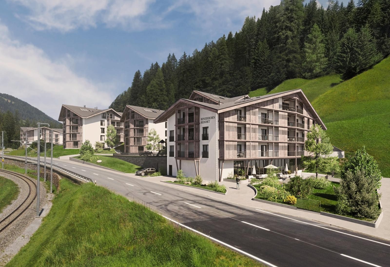 Ferienresort neben der Rinerhornbahn in Davos