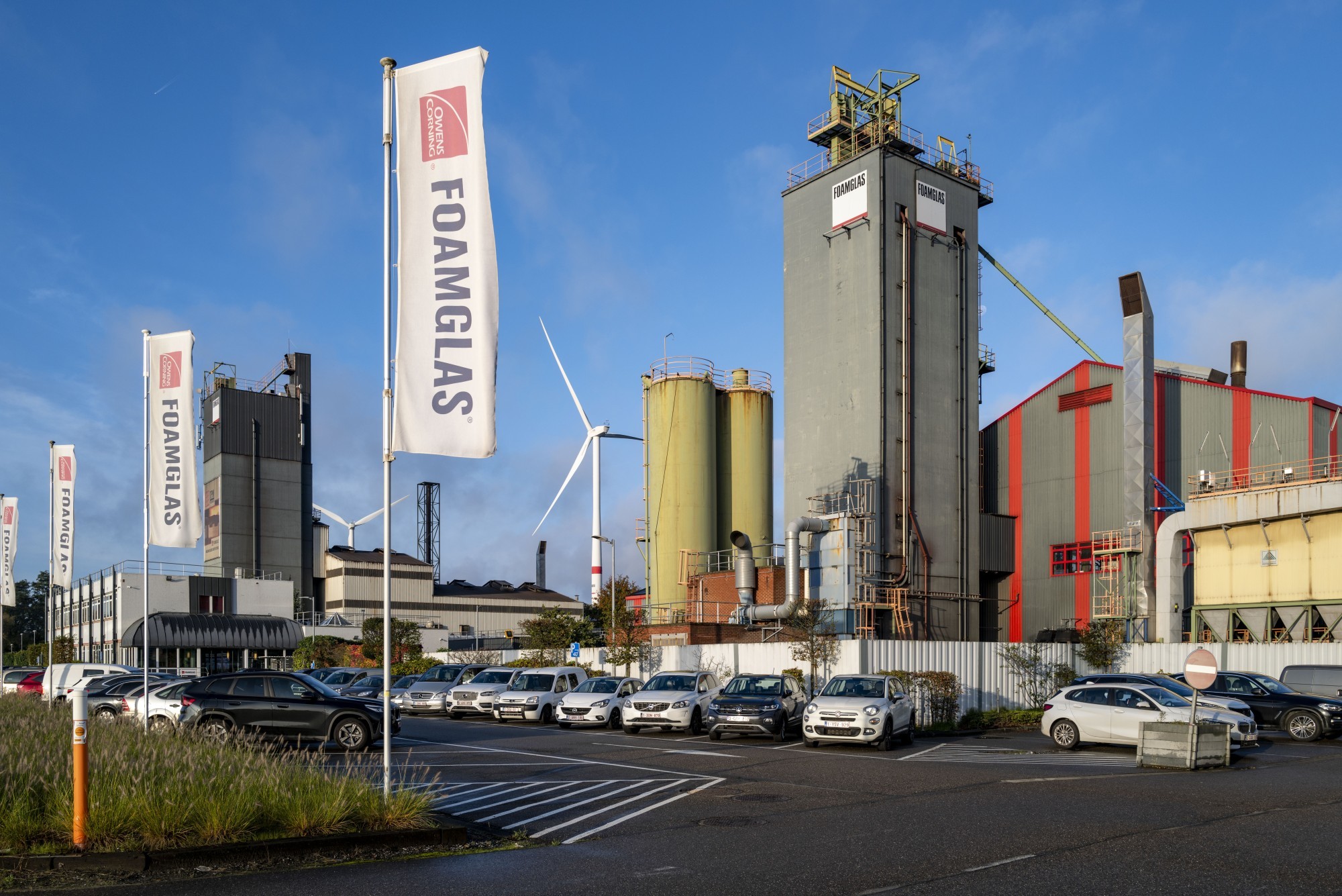 Schaumglas, die Fabrik in Tenderlo (Belgien).