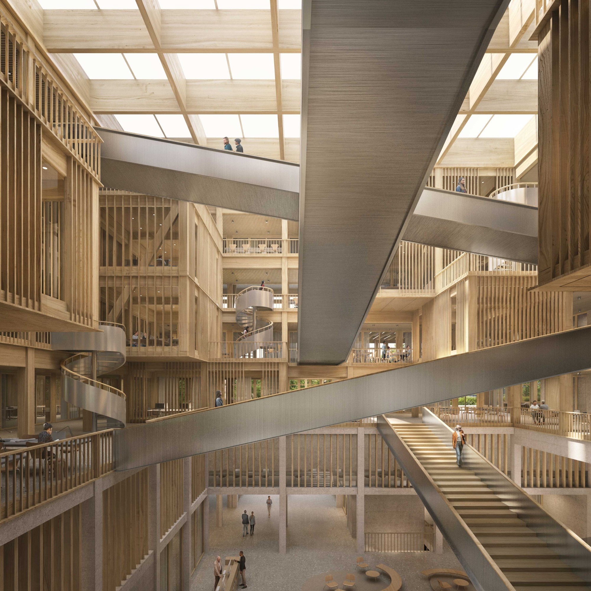 Siegerprojekt Neubau HSG Campus Platztor Zumiki Atrium