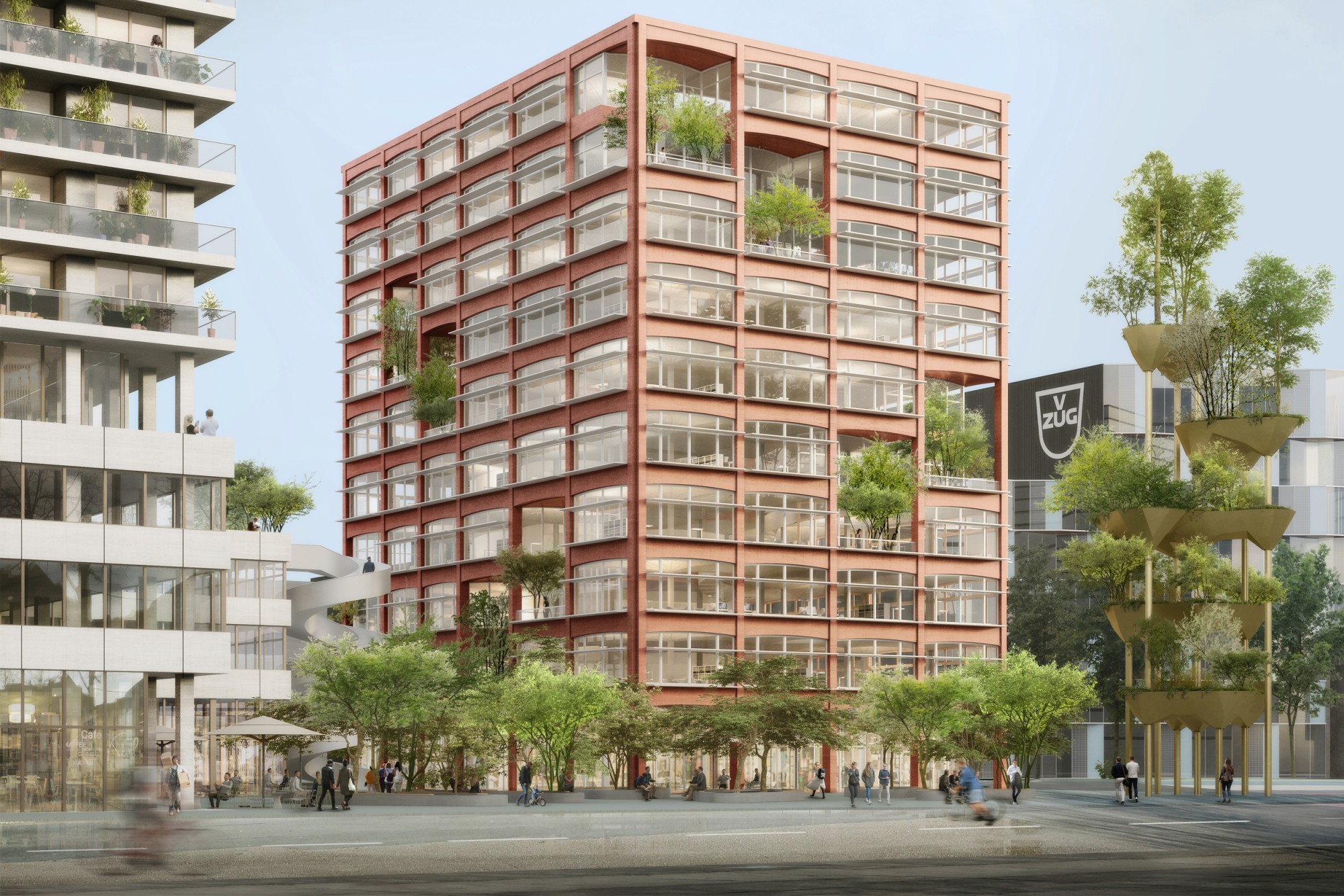 Visualisierung des CreaTower I auf dem Tech Cluster Zug Areal
