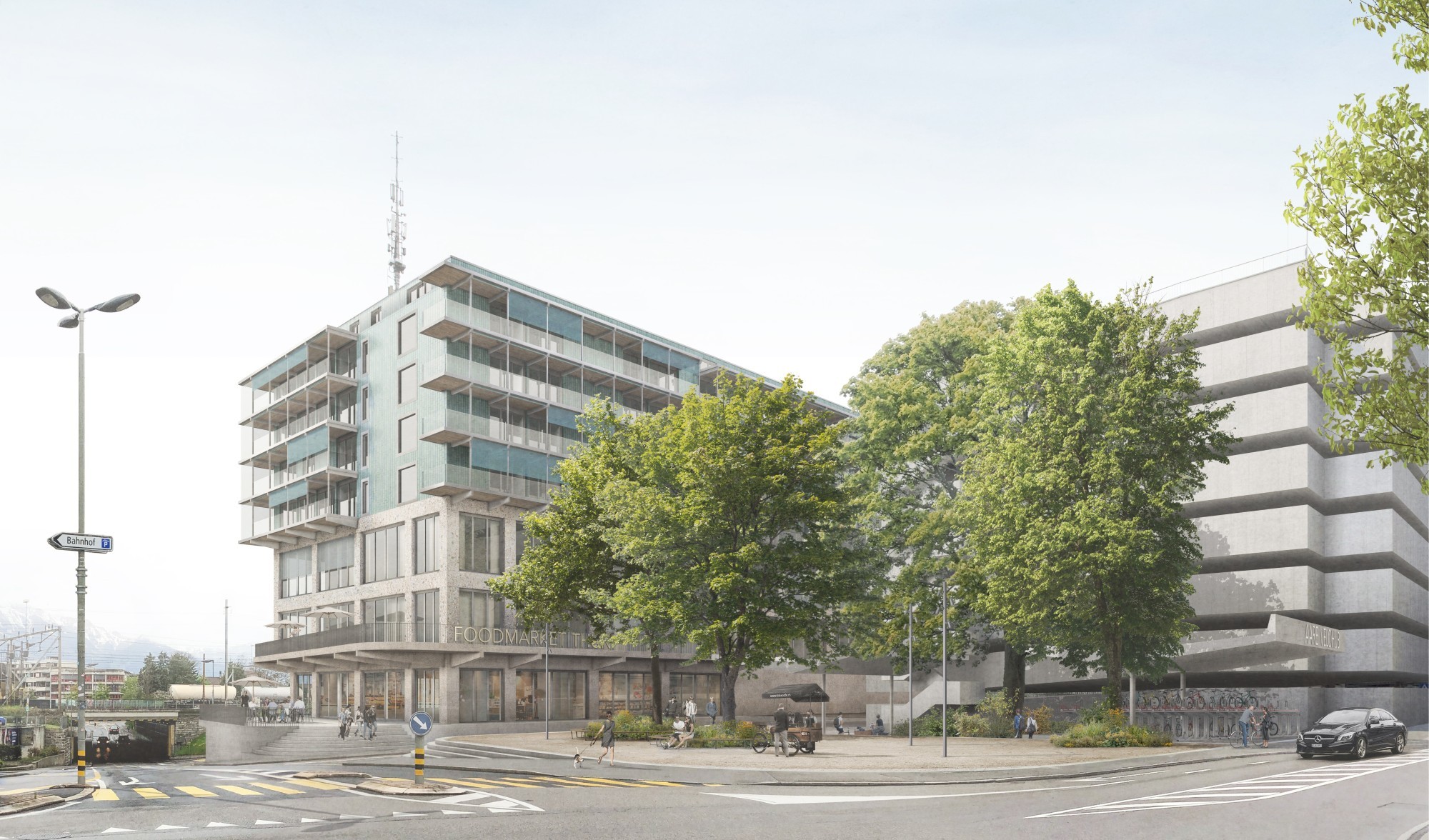 Visualisierung des neuen Stadtplatzes in Thun