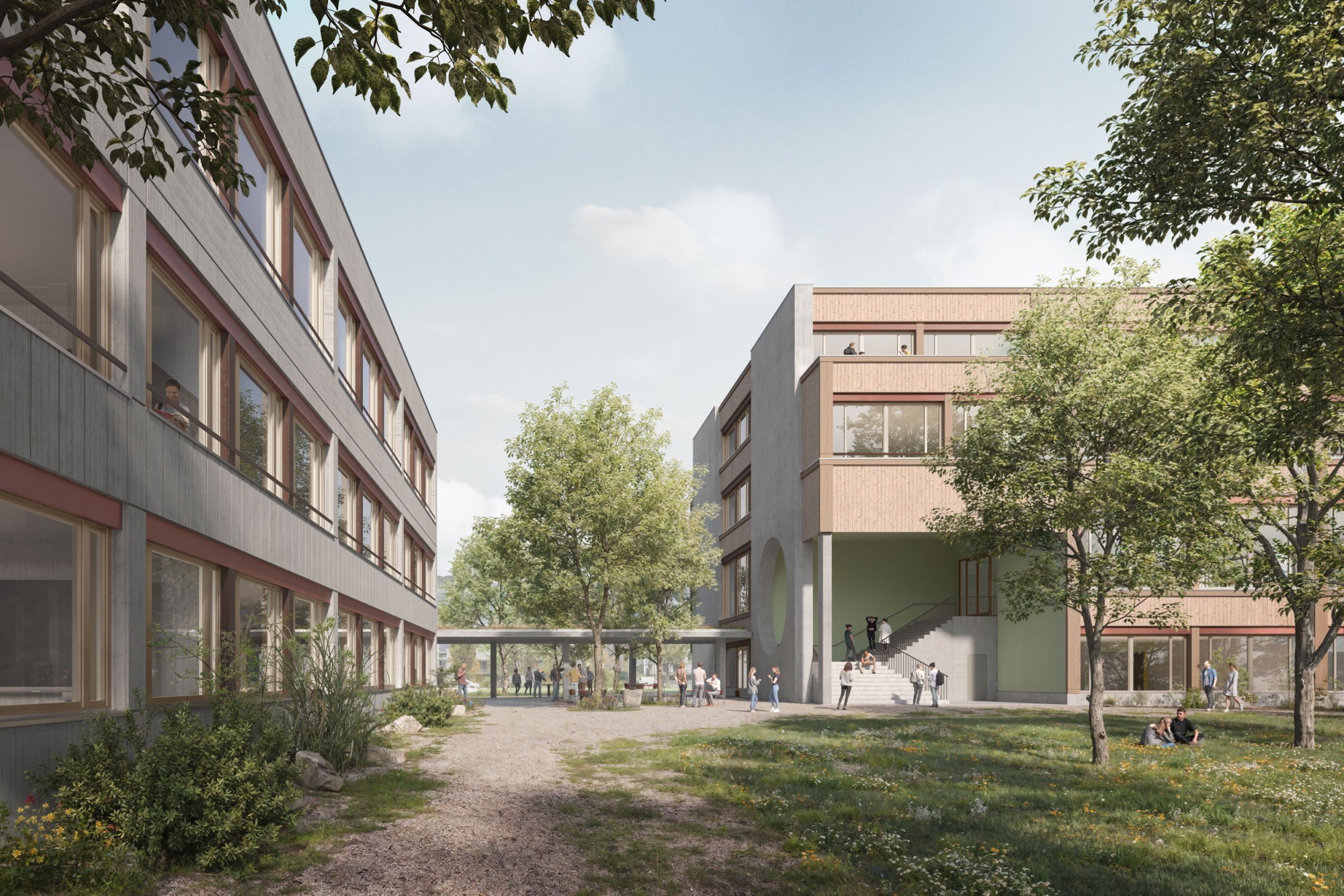 Visualisierung der Erweiterung der Schule Strättligen in Thun