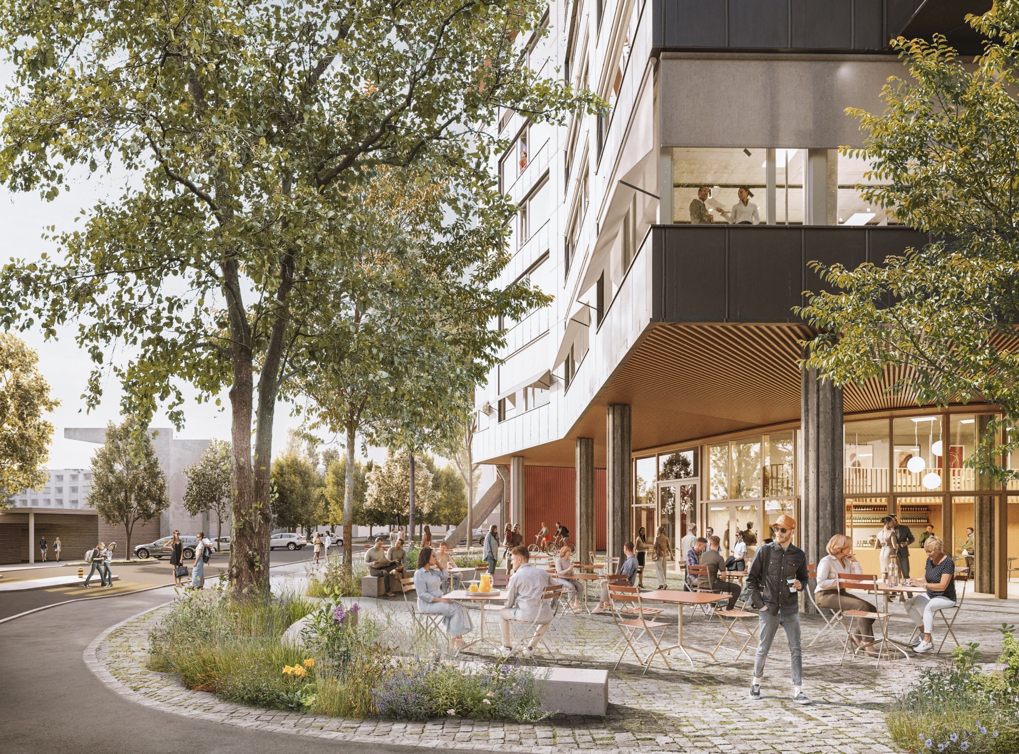 Neubau mit Café bei Regionalem Eissportzentrum REZ in Luzern