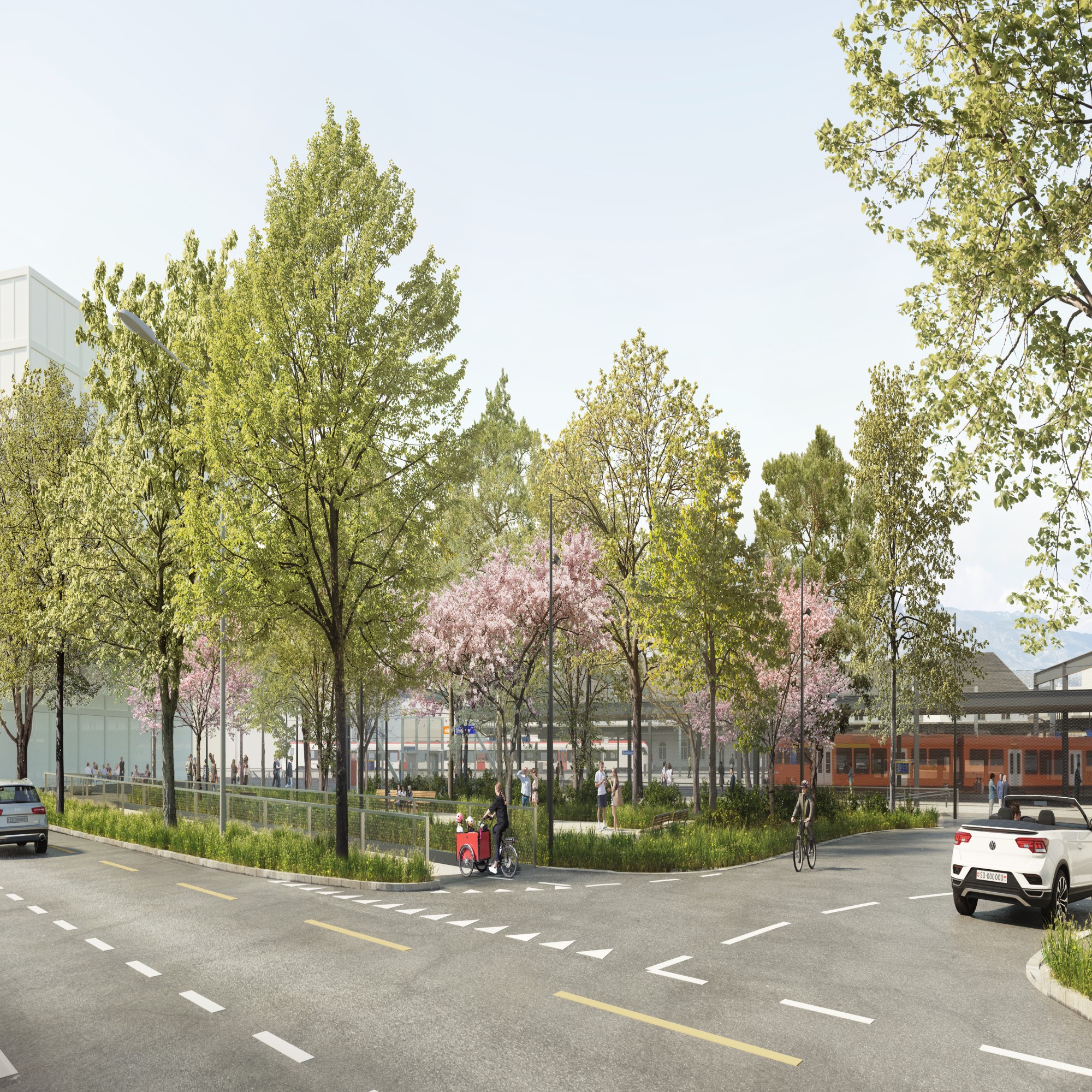 Visualisierung zum gescheiterten Projekt Bahnhof Solothurn Süd