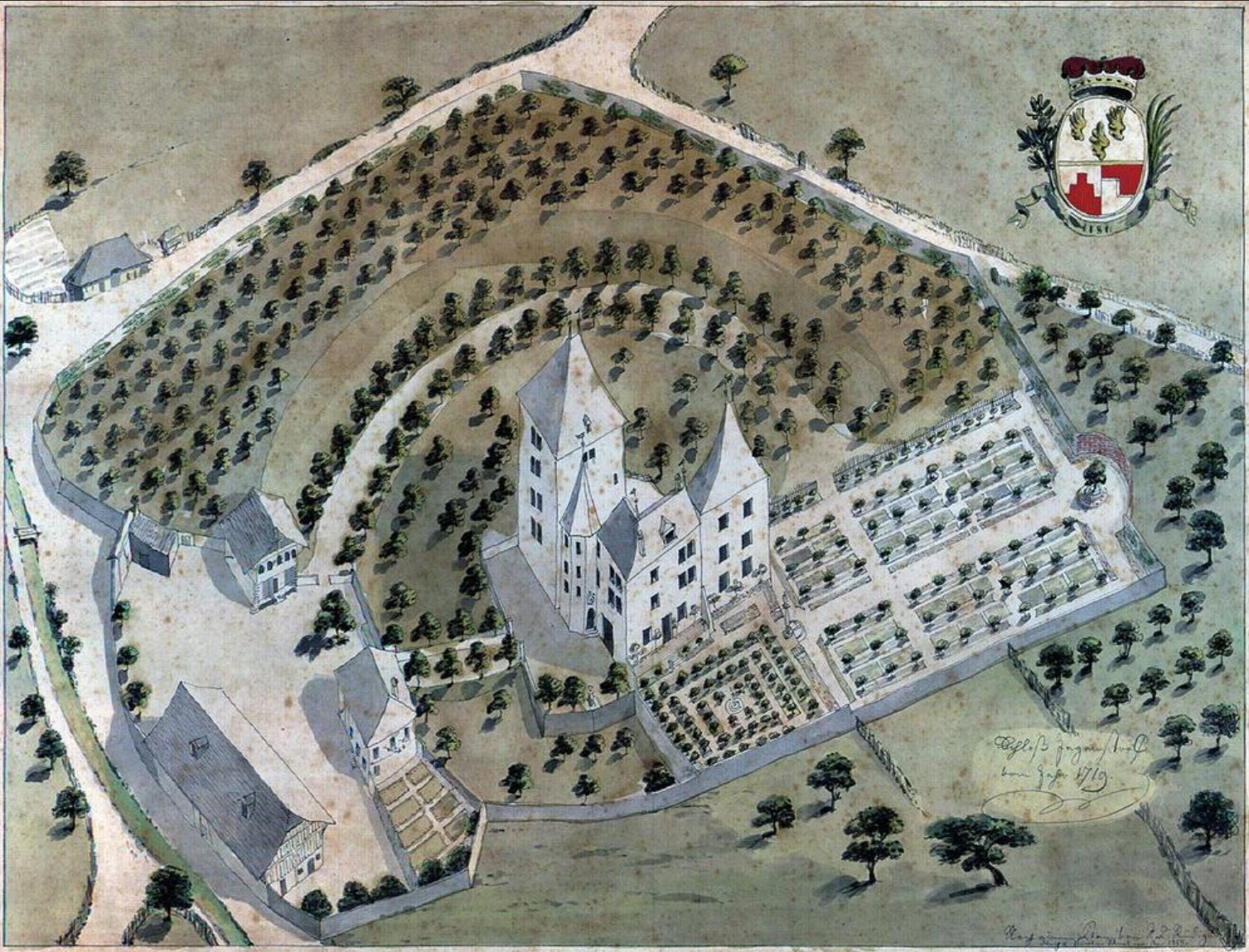 Ludwig Samuel Stürler, Schloss Jegenstorf, Vedute nach Riediger, 1818