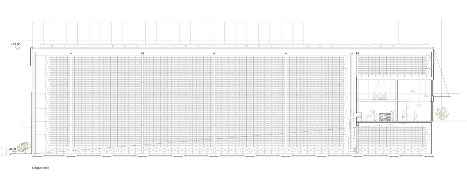 Neubau Magazin Bundesarchiv Zollikofen BE Längsschnitt