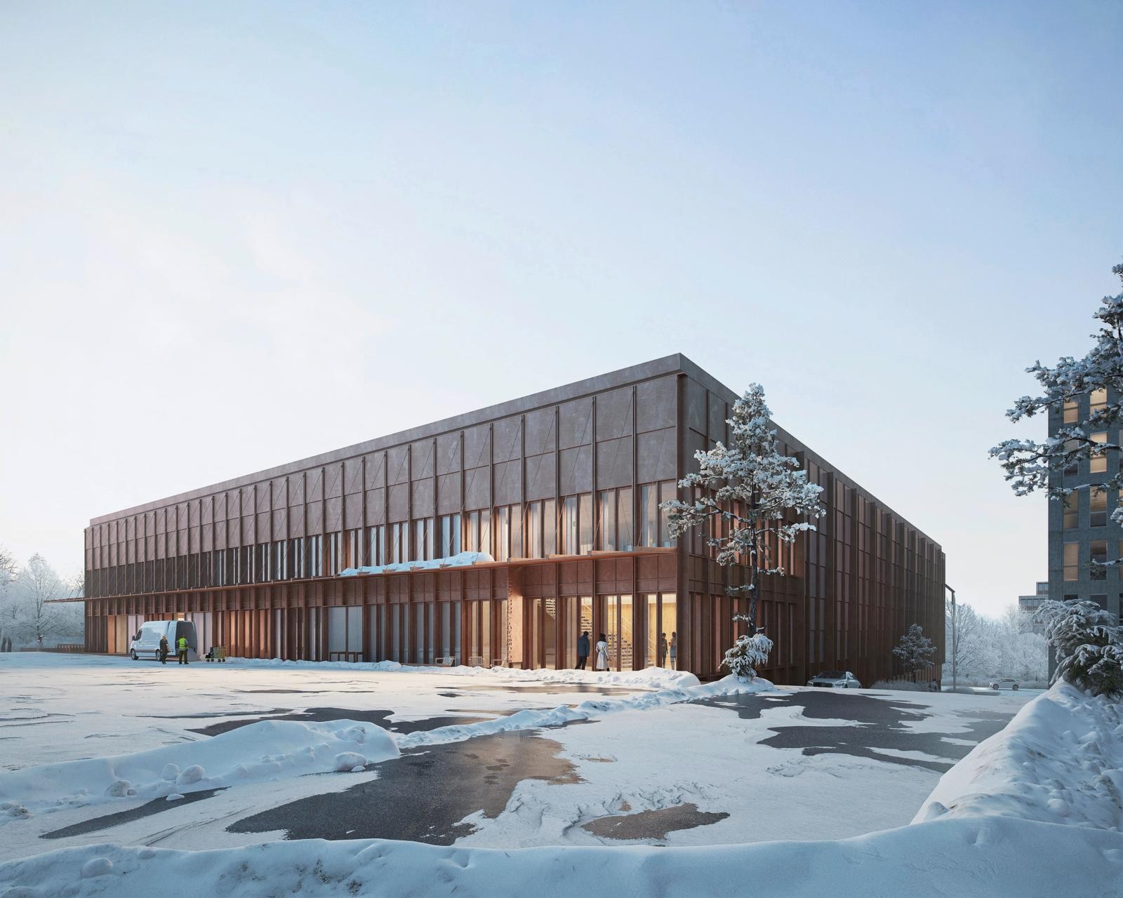 Neubau Magazin Bundesarchiv Zollikofen BE Nordfassade