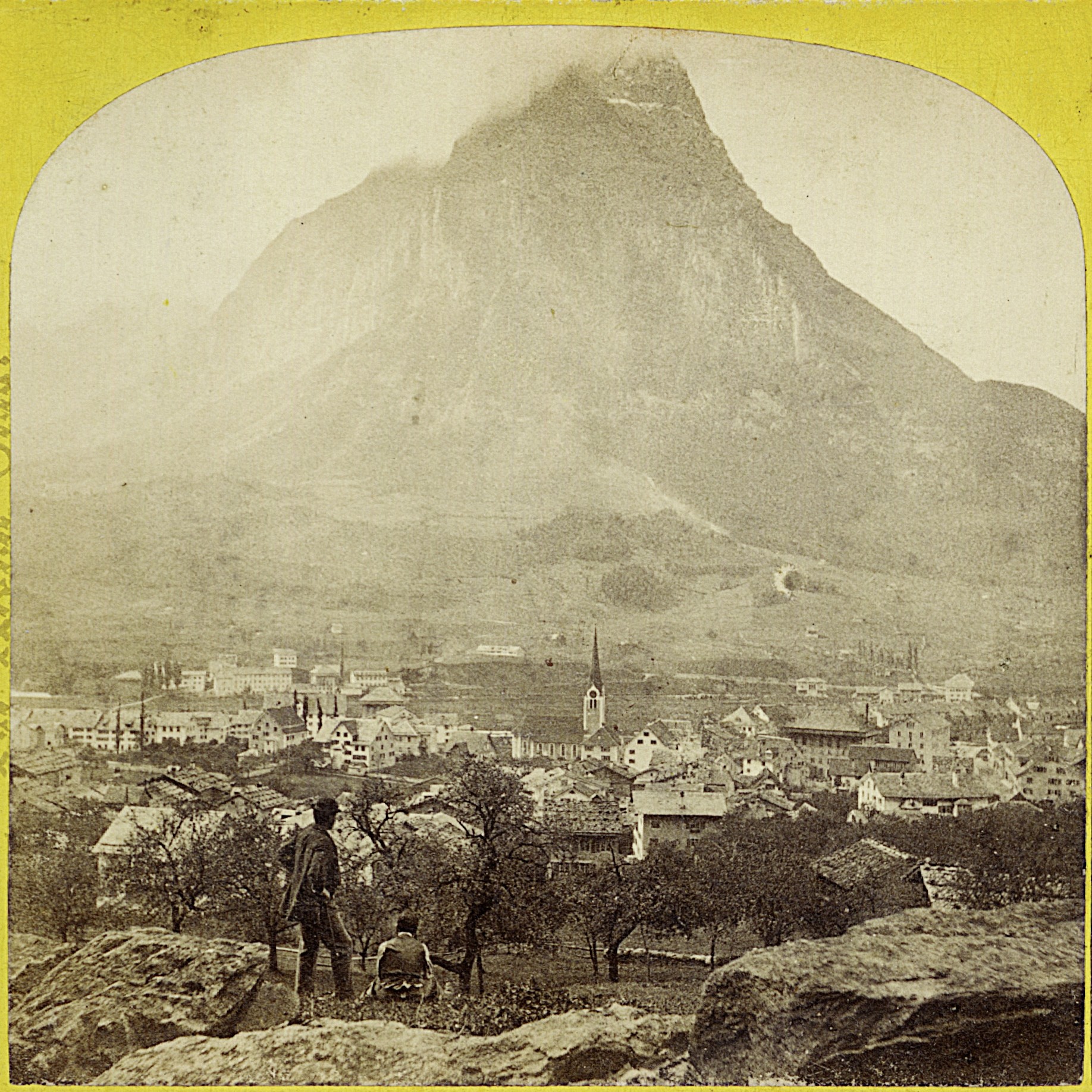 Ansicht von Ennenda im Kanton Glarus in den 1860er-Jahren.