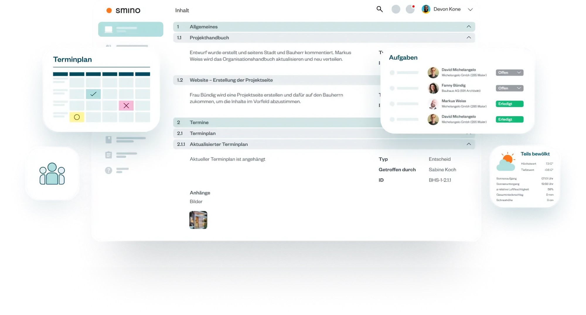 Smino, das Schweizer Online-Tool für Bauprojekte