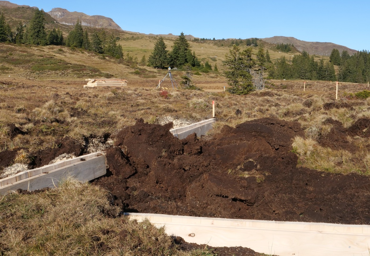 Spundwand nach dem Einbau.