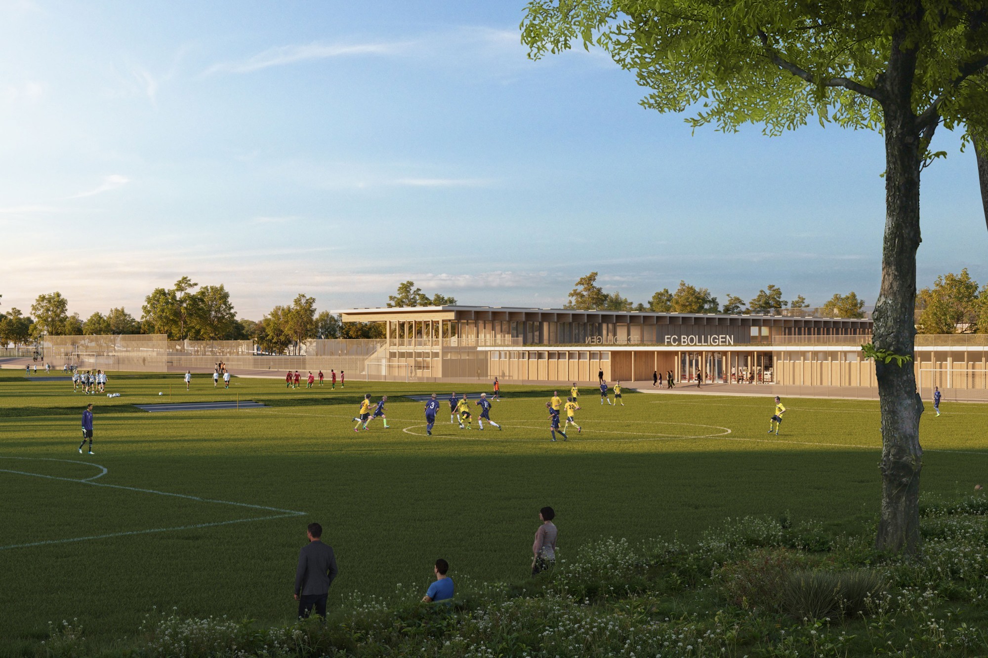 Visualisierung des Fussballcampus Region Bern