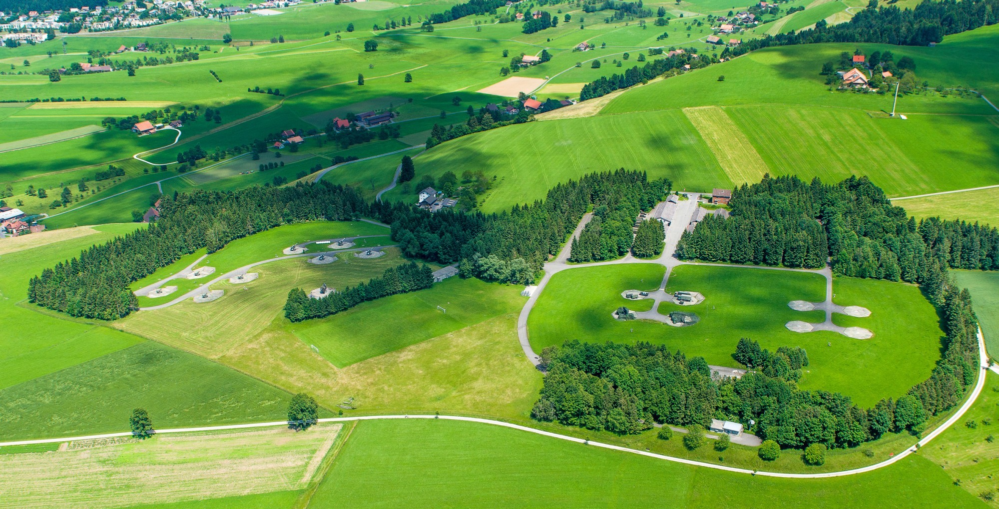 Der Übungsplatz Gubel aus der Drohnenperspektive.