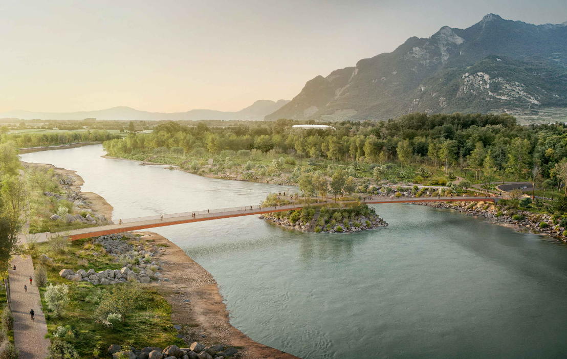 Brücke mit dem Projekttitel «Au coeur de l’Île»