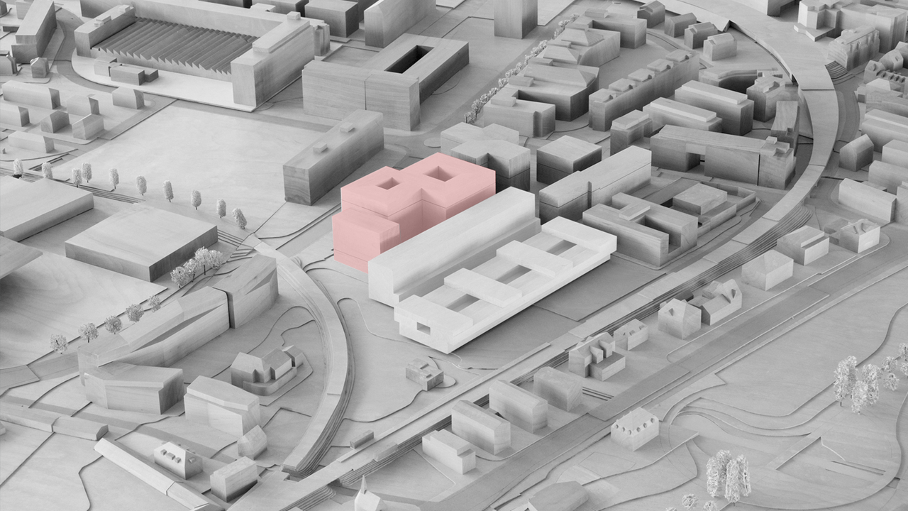 Modell des Baufelds Nord auf dem Areal An der Aa