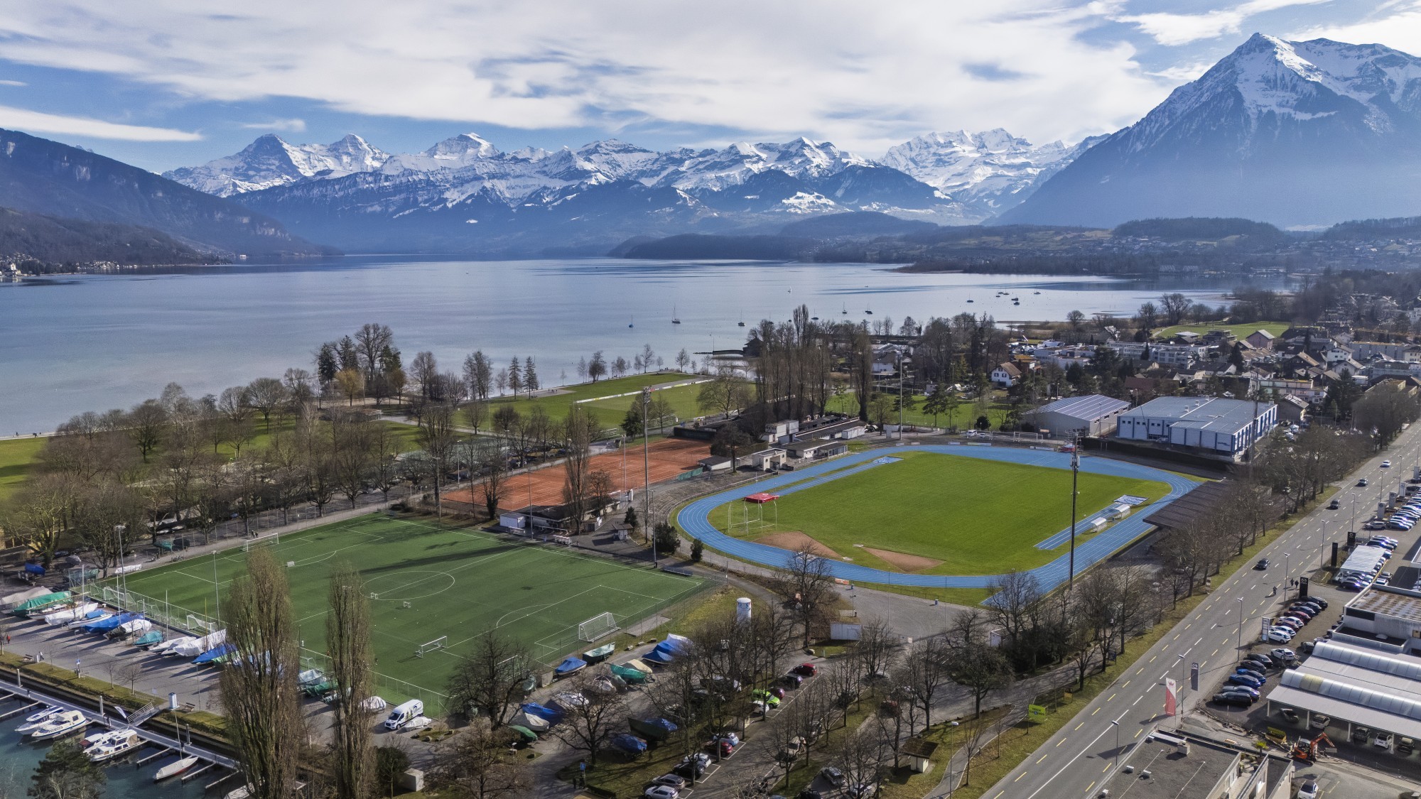 Lachenareal von oben im Februar 2025