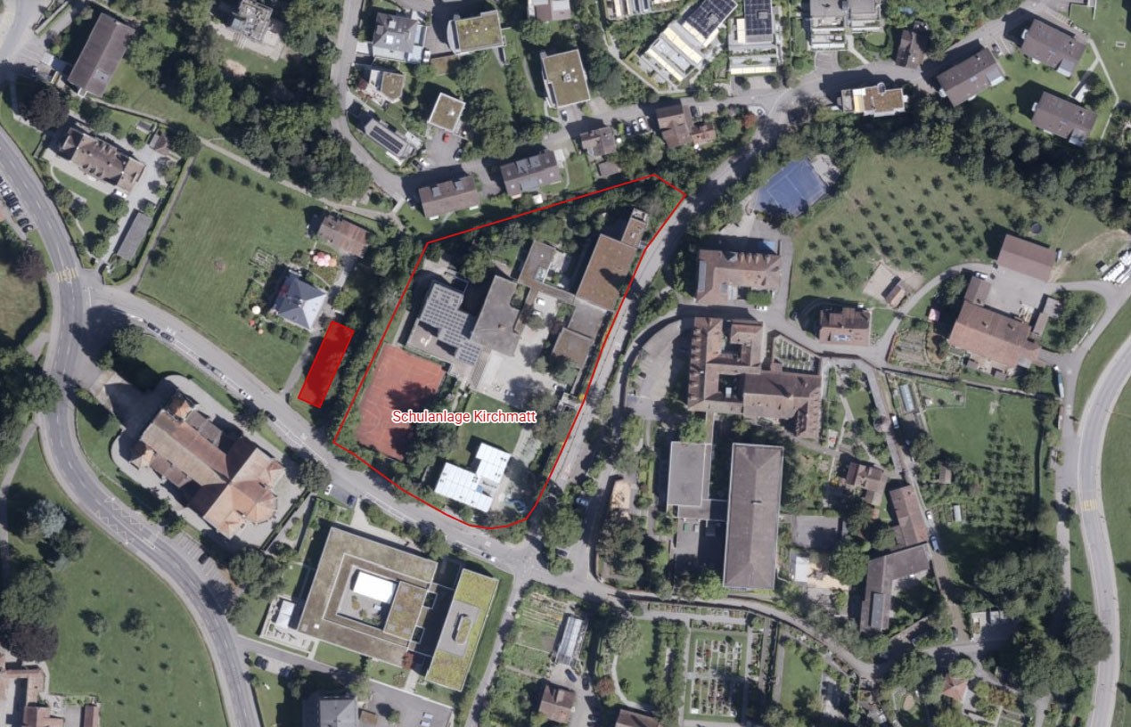 Lageplan für Betreuungspavillon in Stadt Zug