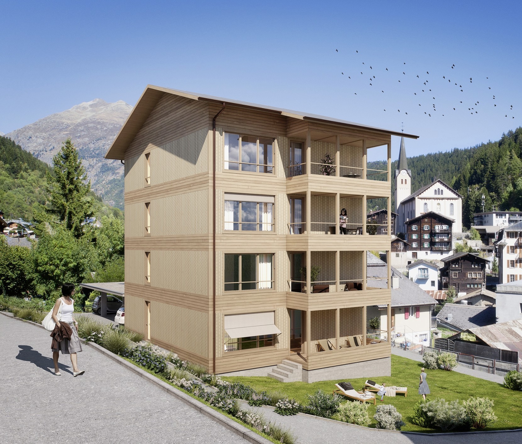 Daniel Albrechts erstes Mehrfamilien-Mondhaus in Fiesch.