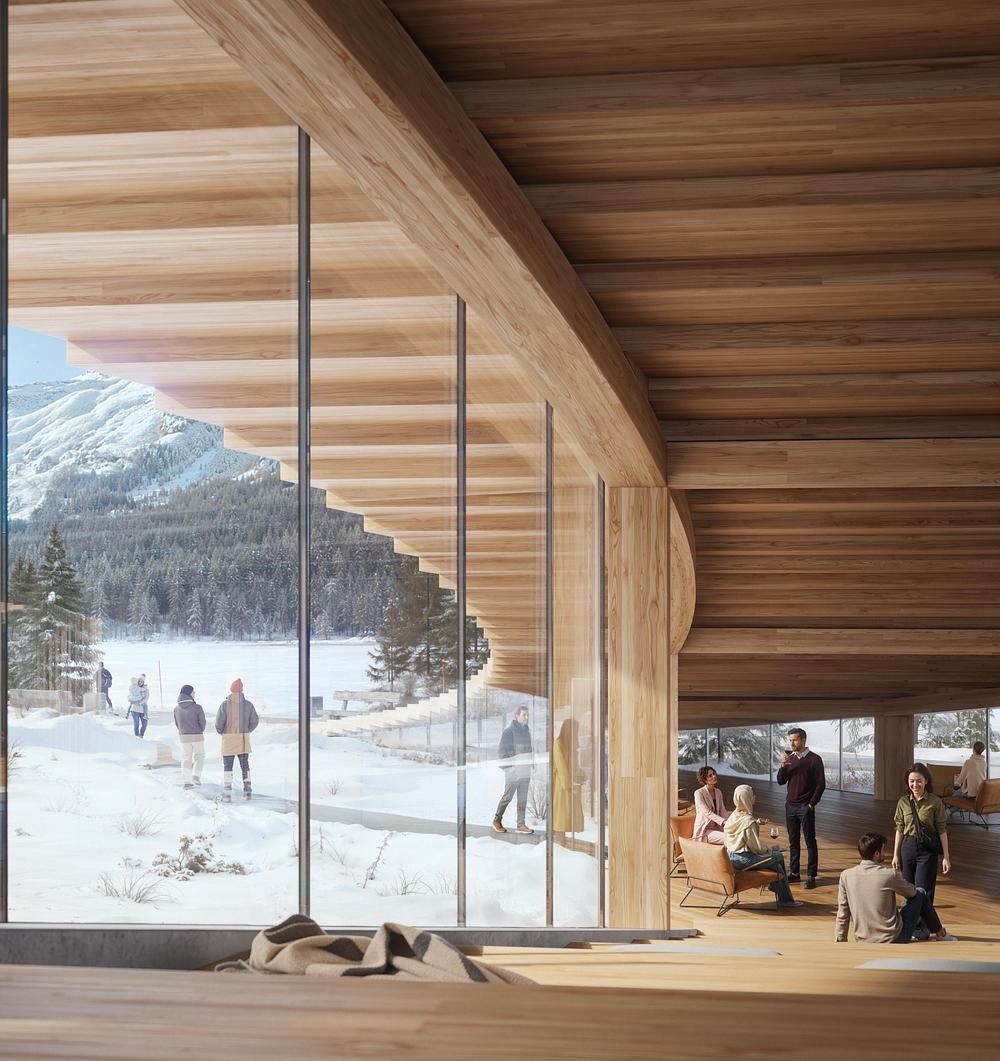 Holz-Ensemble am Ufer des St. Moritzersees