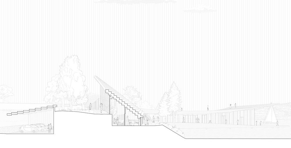 Holz-Ensemble am Ufer des St. Moritzersees