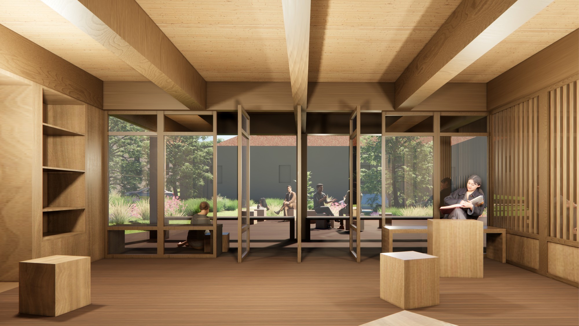 Gästehäuser, Veranda, Plum Village.