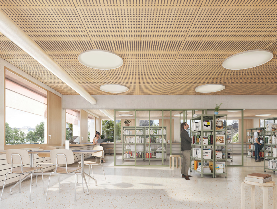 Das Oberstufenzentrum Pestalozzi in Stans NW in der Visualisierung.