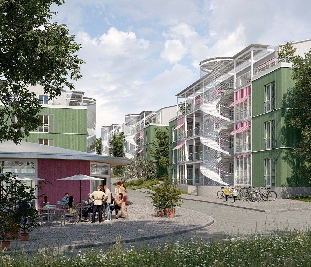 Das Ausbau- und Erneuerungsprojekt der Siedlung "Am Rain" in Luzern in der Visualisierung