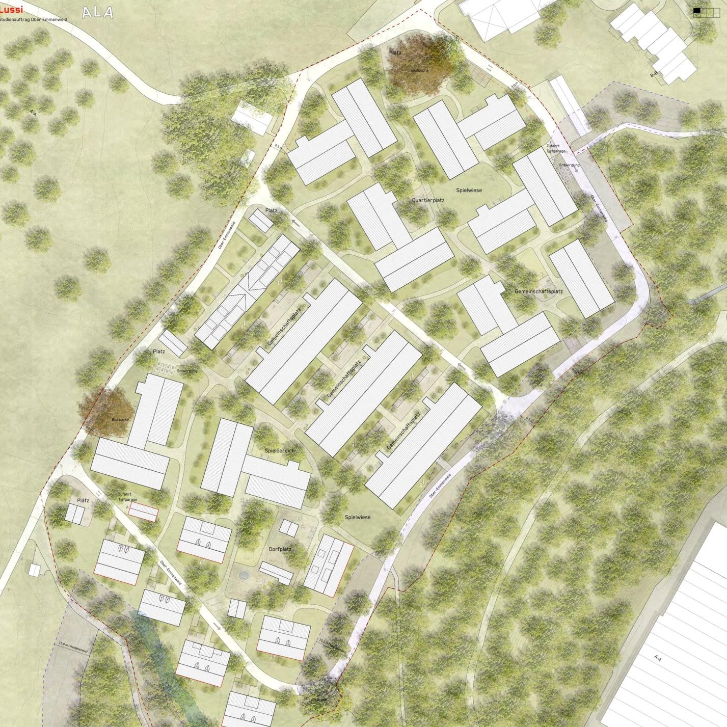 Situation Gestaltungsplan Ober Emmenweid Emmen LU