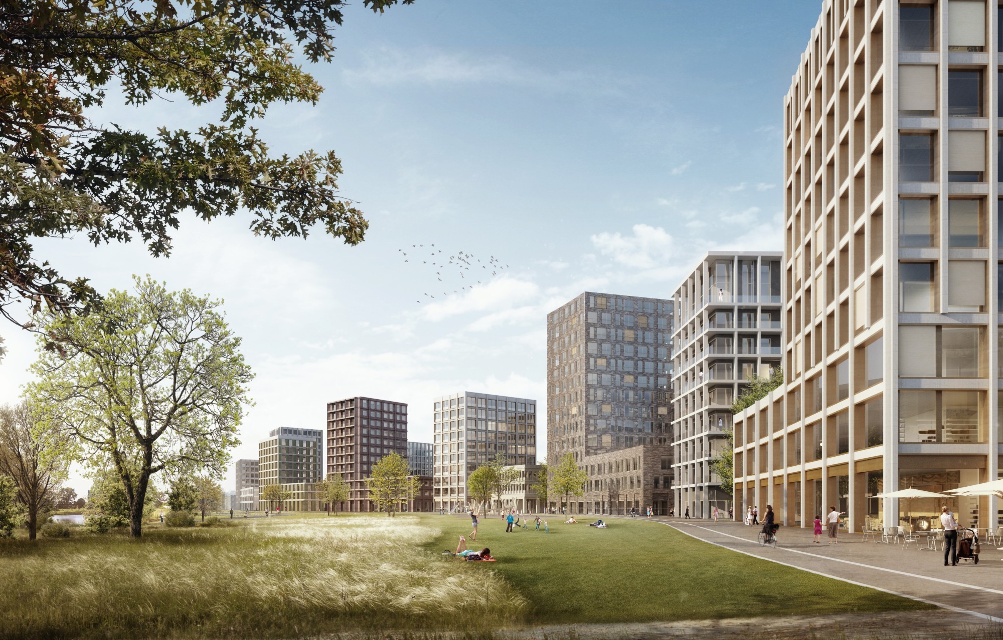Zugs geplantes neues Stadtquartier in der Äusseren Lorzenallmend in der Visualisierung