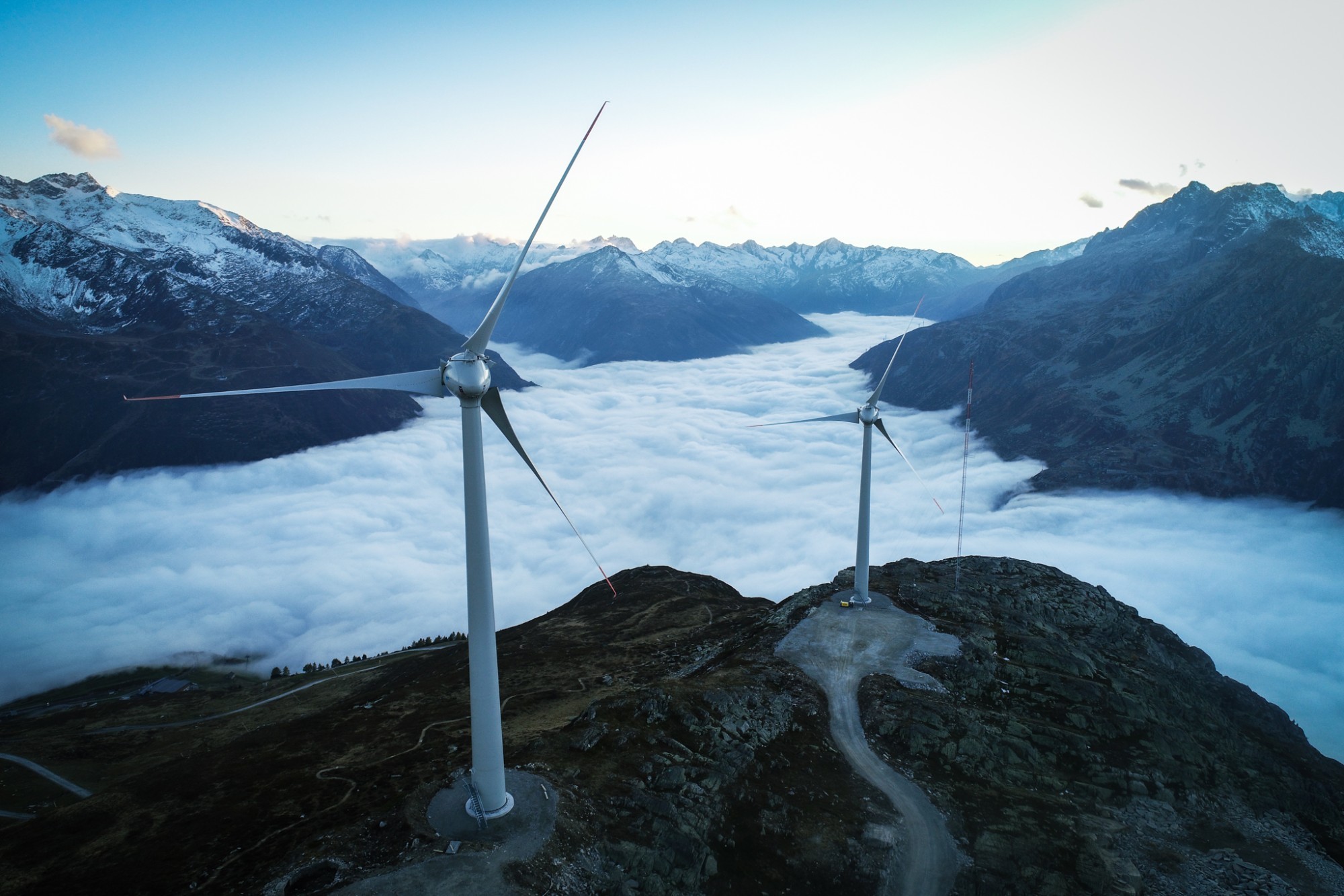 Apliner Windpark im Gebiet Gütsch im Kanton Uri