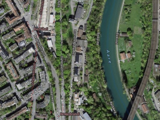 Lehnenkonstruktion zwischen Henkersbrünnli und Bierhübeli in Bern