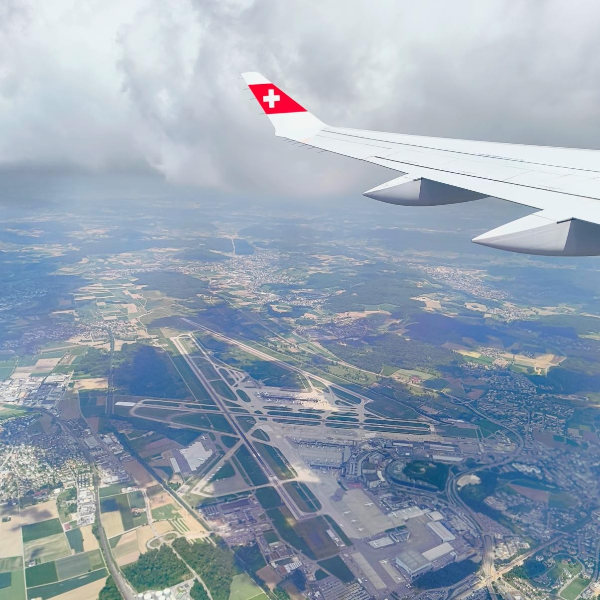 Blick auf den Flughafen Zürich