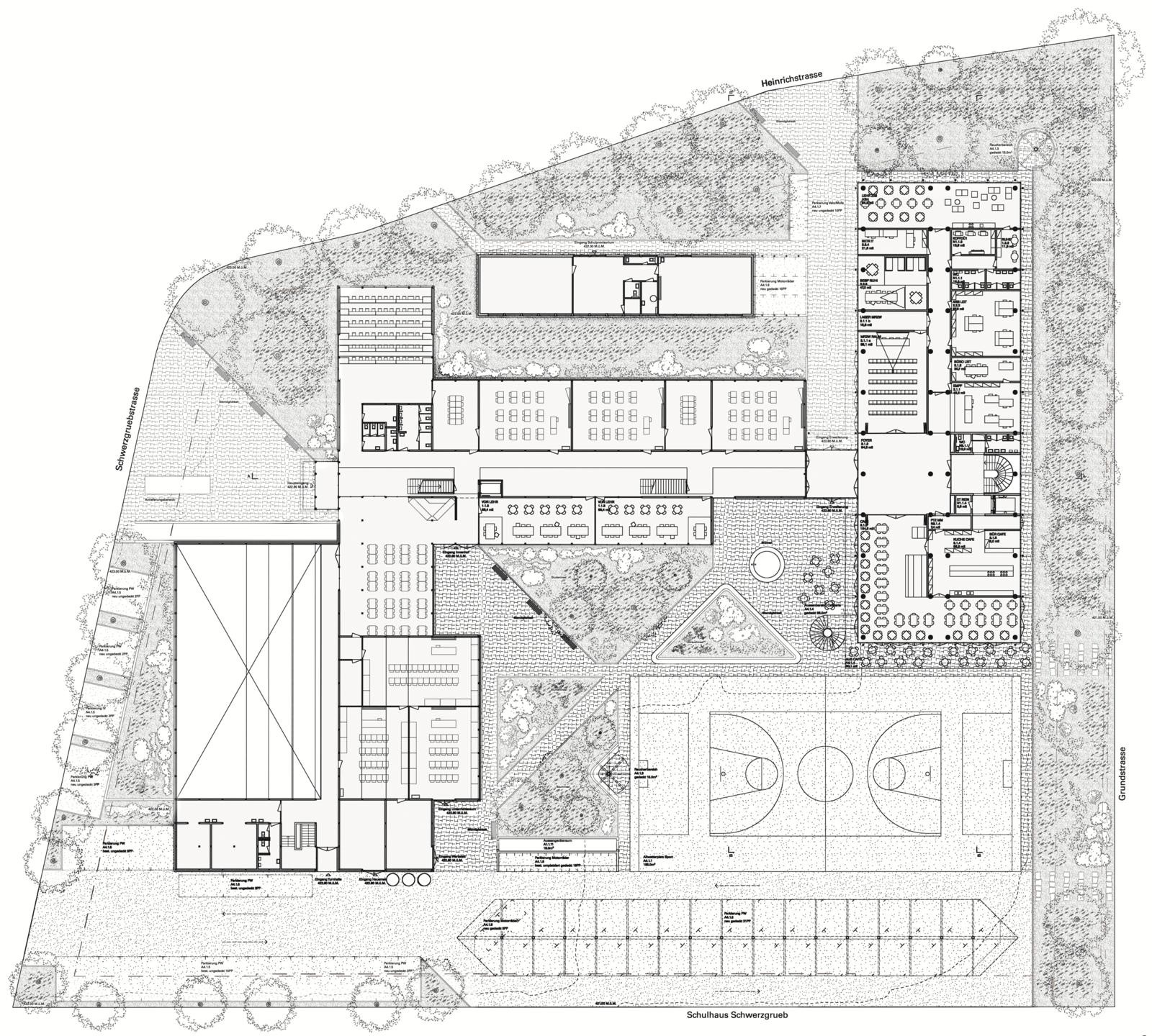 Situationsplan Erweiterungsbaus der Berufsschule Bülach