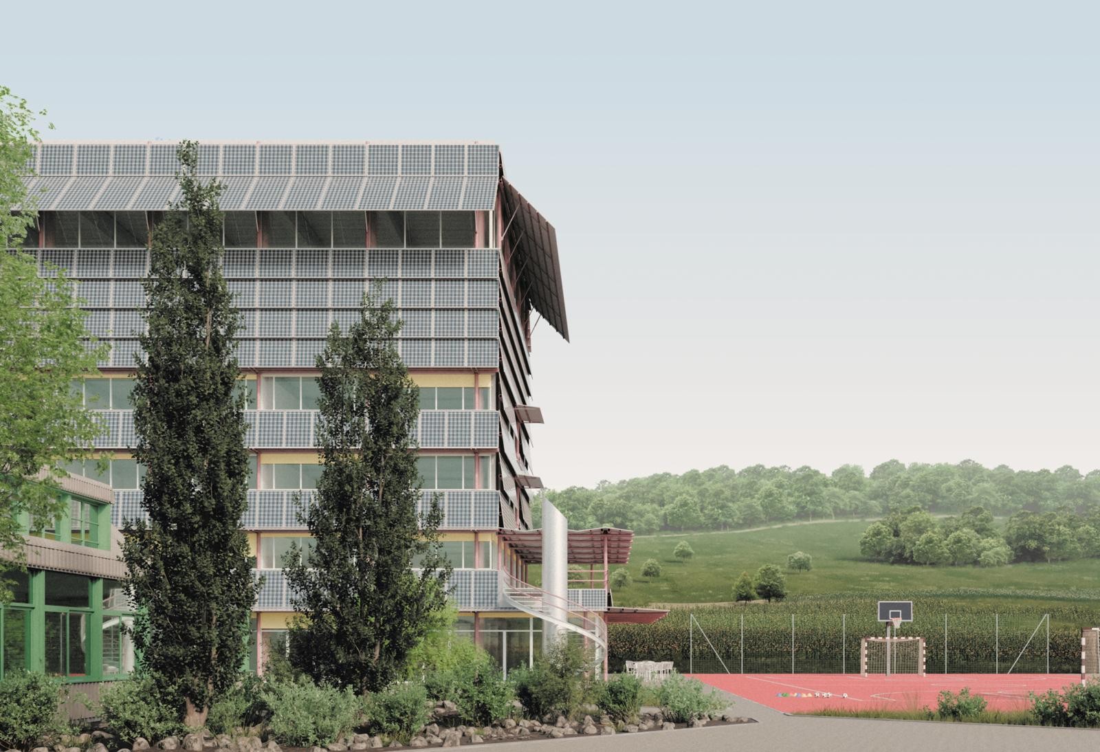 Erweiterungsbau der Berufsschule Bülach Aussenansicht