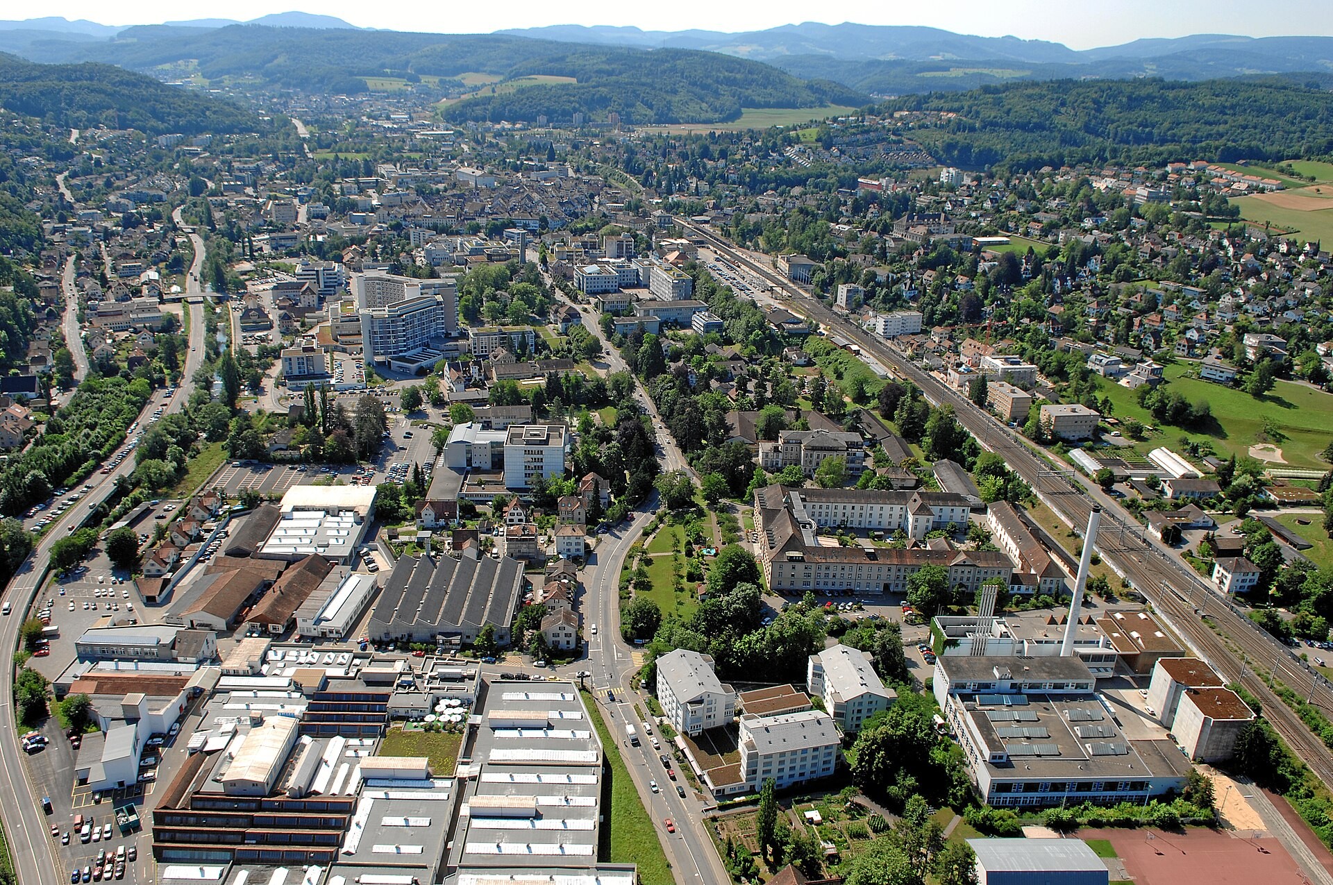 Luftaufnahme der Stadt Liestal