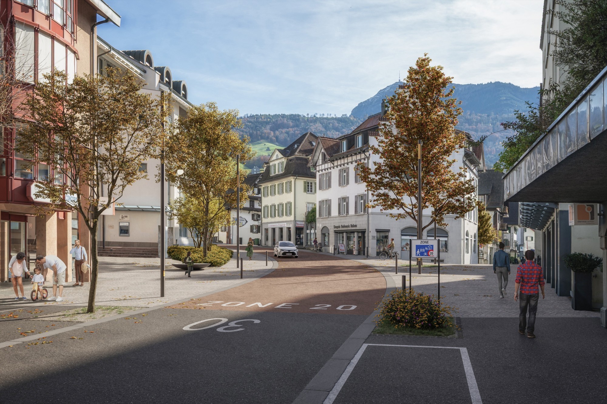 Neugestaltung von Zentrum in Küssnacht Einmündung Chlausjägergasse