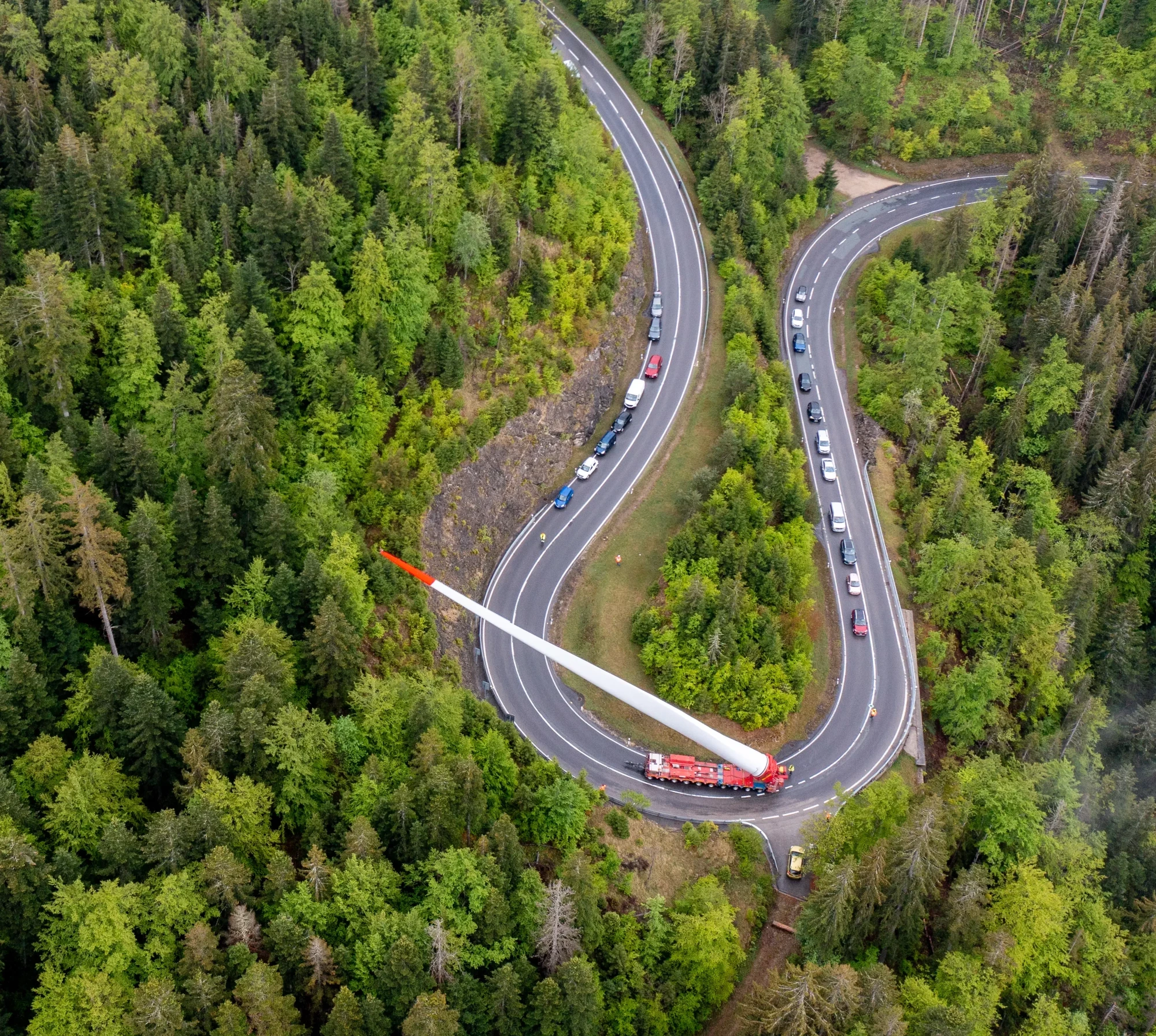 Windpart "Sur Grati" - Transport der Rotorblätter
