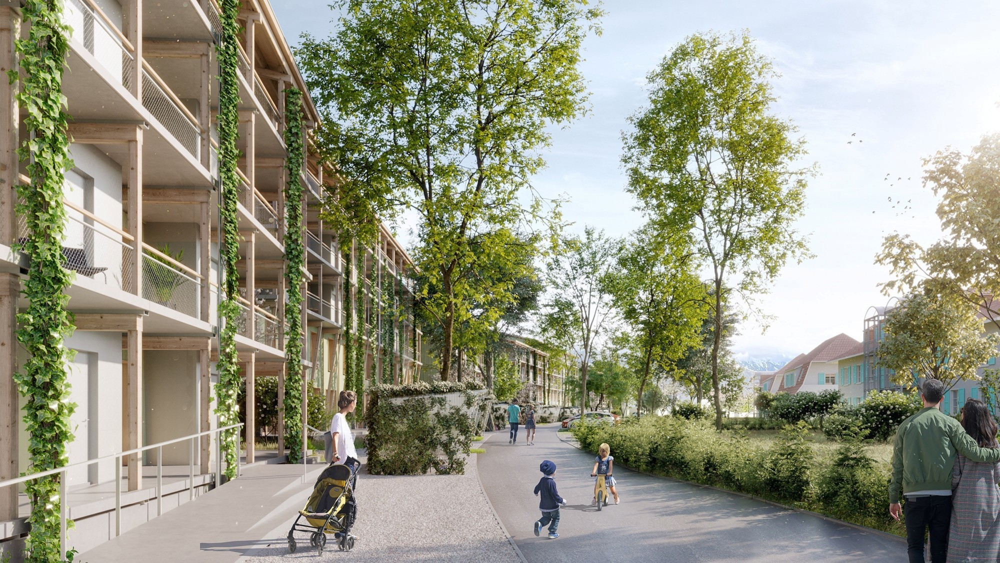 Wohnsiedlung Neue Freistatt in Thun in der Visualisierung