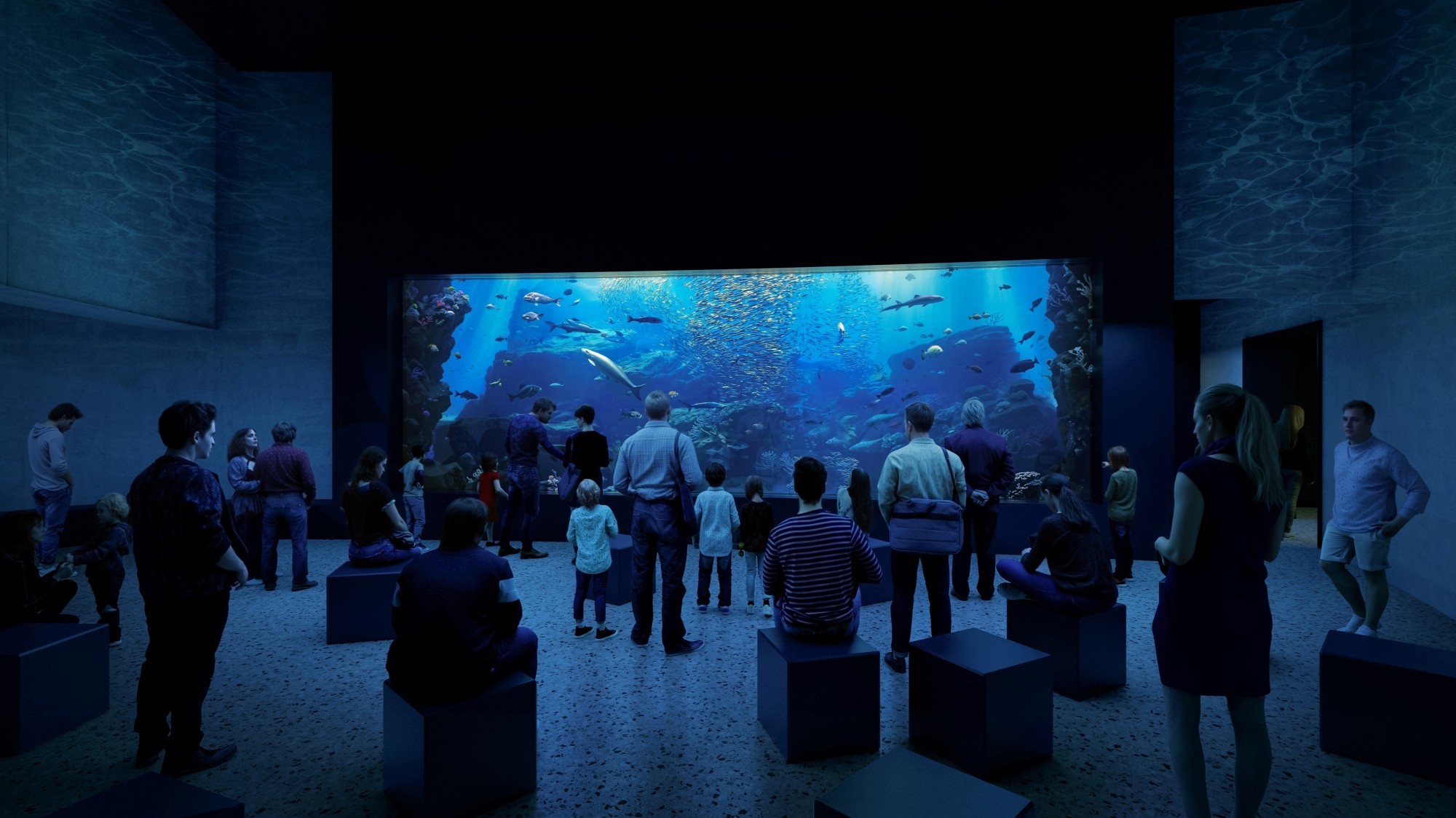 Visualisierung Haifischbecken im Zoo von Olomouc